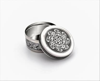 SHCRAFT DESIGN Stainless Steel Metal Embossed Heavy INDIAN Misty Box Storage Box
