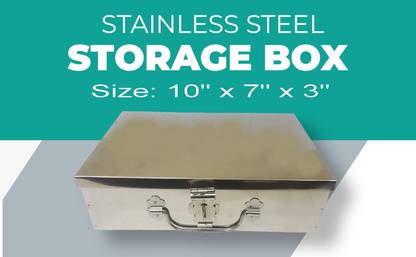 JAYCO Stainless Steel 10" Storage Box for Jewellery / Cash Peti Trunk Storage Box