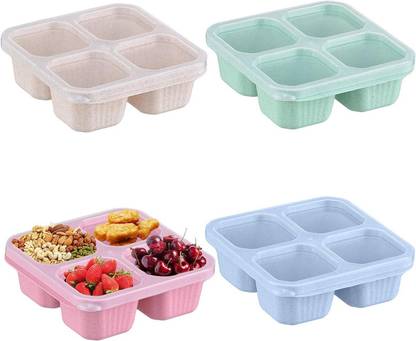 Masox Store Wheat Straw Meal Prep Lunch Box Plastic Food Storage Container Microwave Safe U3 Storage Box