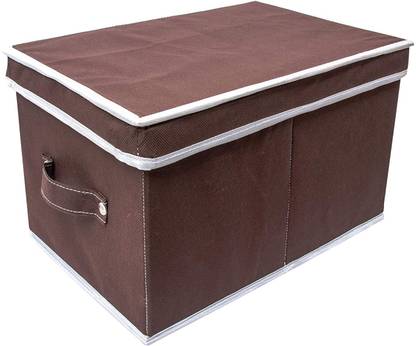 Anaaya Craft Storage Box with Lid Collapsible Organizer Bin & Handle for Cloth, Toys Set of 1 Storage Box