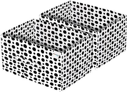 HOMESTIC Dot Print 2-Replacement Drawer Storage Unit for Closet (Black & White) Storage Box