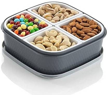 Cloudrevel Flower Shape Rotating Candy Box Snack Dry Fruit Box Random Color Container Serving Set