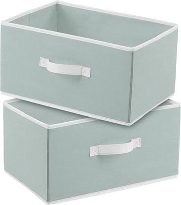 Craficial Multipurpose Rectangular Foldable Storage,Cloth Organizer with Handle(Pack of 2) Storage Box