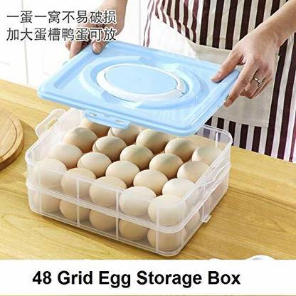 Wishbone 48 Grid Large Capacity Egg Box, Egg Carrier Container, Egg Storage Case Storage Box