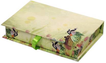 LINE 'N' CURVES Empty Decorative Sweet Packing Gift Box | Packging for Snacks | wedding Dry Fruit | 4 Partition Tray | Size - 10 x 7 x 1.5 inches | Set Of 15 Storage Box