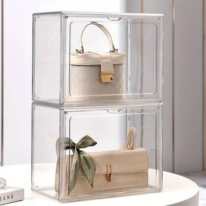 BLURISM Clear Plastic Handbag Storage Organizer Storage Box