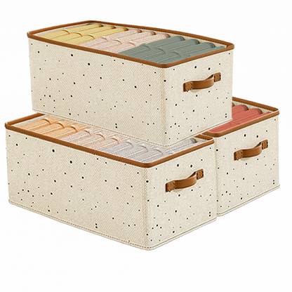 Tazomi Organizer for Closet Folding Fabric Wardrobe Clothes Storage Box