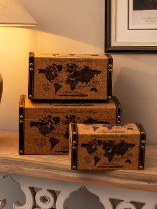 THEDECORKART 'The Map' Storage Boxes - Set of 3 Storage Box