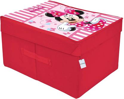 HOMESTIC Disney Minnie Print Foldable Storage Box|Storage Basket For Toys 45 Ltr.(Pink) Storage Box