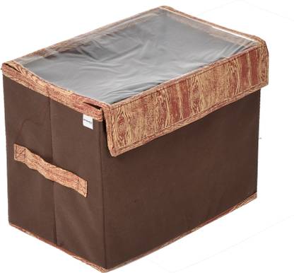 HOMESTIC Non-Woven Storage Box With Tranasparent Lid (Brown) Storage Box