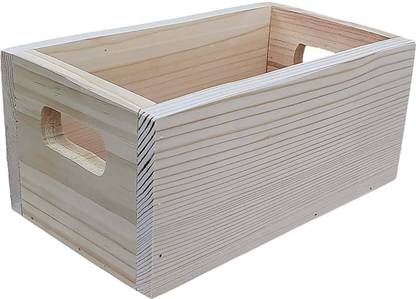 YOOOO YOO OO WOODEN STORAGE OPEN BOX WITH HANDLE Storage Box