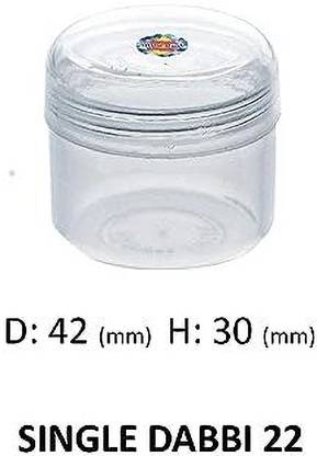 PMW Plastic thread Spill Proof Box - Single Dabbi 22 - Pack Of 12 = Round Box Storage Box
