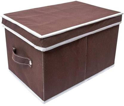 Organo Craft Non Woven Foldable Storage Box with Lid Wardrobe Organizer For Clothes Pack of 1 Storage Box