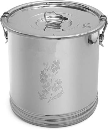 Zomba Stainless Steel Storage Box Drum (25 KG) All Sizes | Premium Quality 25 L Drum