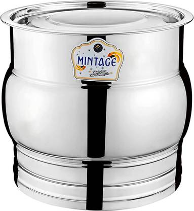 Mintage Steel Apple Pawali 7 Litres 10 No Atta Tanki | Box | Drum | Pawali (Appwl10) 7 L Drum