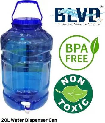 BLVD Portable Water Dispenser for 20 Litre Bottle with Strong Water Tap Plastic Water Bottle, 20 Liters Water Container with Tap with Strong Handle 20 L Drum