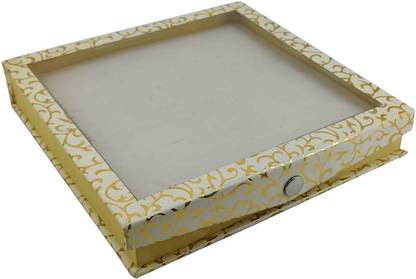 AUMNI CRAFTS Cardboard Ring box With 40 Holders Seethru Window 18x18x3.25 CM Random Color Ring Packing Vanity Box