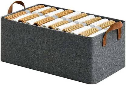 MOOZICO Cloth Storage Organizer with Handles Steel Frame Collapsible Storage Box Durable And Premium Material Vanity Box
