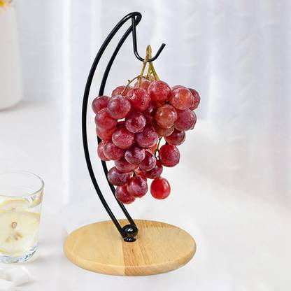 BNF Fruits/Vegetables Kitchen Rack Iron Banana Tree Hanger Banana Rack Modern Grape Hanger Fruit Storage Organiser Black