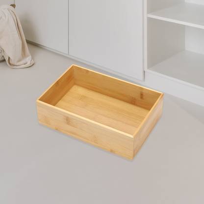 anko Rectangular Bamboo organiser Drawer- Medium & Wide Storage Box