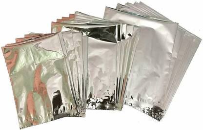 DNY 100 Pcs Aluminium Silver Foil Pouches (4X6) Aluminium Storage Pouch