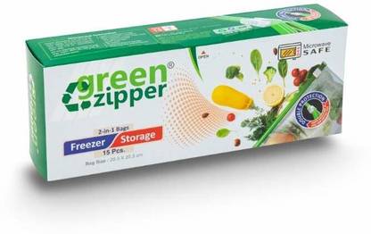 Pristu Enterprise ZIPLOCK BAG zipper Freezer Re- Usable Vegetable Storage Bags - 15 PIECES, XL, 12" X 14" (30 X 35.5cm) Plastic Storage Pouch