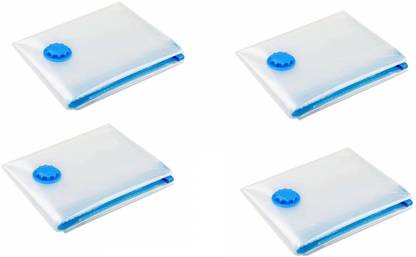 Birudmart Vacuum Storage Sealer Bags for Clothes, Dress, Winter Coats, Blankets, Pillows Comforters for Travel Space Saver Seal Compression Bags without Pump (Set Of 4) (50 X 60 CM) Travel Storage Vacuum Bags