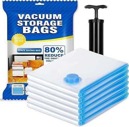 La Bella Vacuum Bag, Vacuum Bags for Clothes with Pump(2 Medium +2 Large+1 Extra Large) Travel Storage Vacuum Bags