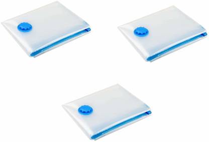 WOLBLIX Vacuum Storage Sealer Bags for Clothes, Dress, Winter Coats, Blankets, Pillows Comforters for Travel Space Saver Seal Compression Bags without Pump (Set Of 3) (50 X 60 CM) Travel Storage Vacuum Bags