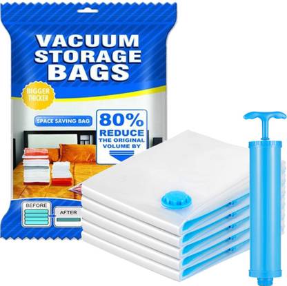 TONY STARK Reusable Vacuum Storage Bags Travel Storage Vacuum Bags  (Pack of 5) at Rs. 489
