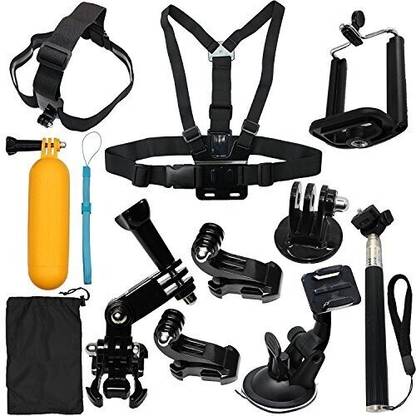 Action Pro 12 in ONE Camera Accessories Kit Starter Bundle for GoPro Hero 5 Session 4 3 2 1 SJ4000 SJ5000 HD Action Video Cameras Strap