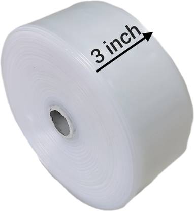 90 Degree 8 cm 165 ft LD Plastic Roll Tube for Packaging, 3 inch Width, appx 150 meters Long