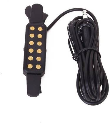 KH Guitar Pickup Acoustic Electric Transducer for Acoustic Guitar, Clip-on Acoustic Electric Guitar Pickup Audio Transducer Amplifier 12 Hole 1/4" Connector Cable 9 foot String Trimmer