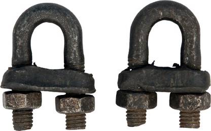 Delcot Wire Rope Clamp 16 mm (Set of 2) Heavy Duty Black Colour, Strong & Durable 16 Badminton String - 2.3 inch