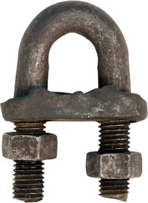 Delcot Wire Rope Clamp 25 mm Mild Steel, Heavy Duty ,Black Colour, Strong & Durable 25 Badminton String - 4.3 inch