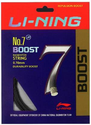 LI-NING No. 7 Boost Professional Badminton String (0.70mm) - Ravishing black 70 Badminton String - 10 m
