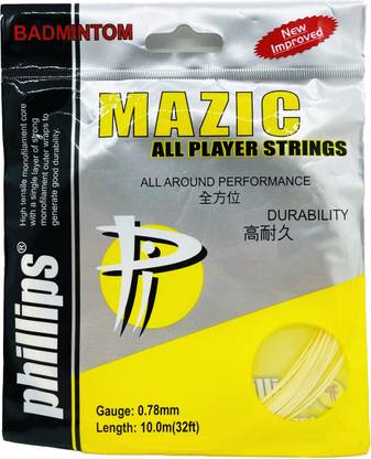 Phillips MAZIC ALL PLAYER STRINGS 0.78 Badminton String - 10 m
