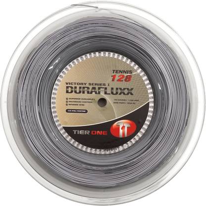 Tier One Sports Durafluxx Tennis String for Control & Durability 200m REEL 16g 1.28mm Grey 1.28 Tennis String - 200 m