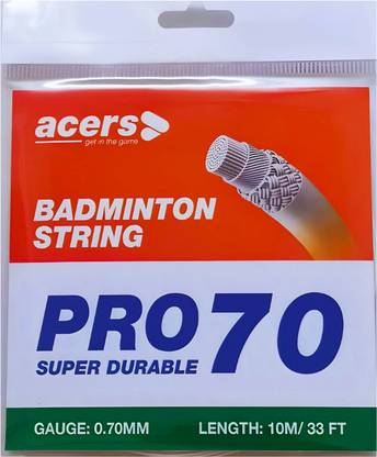 acers BadmintonRacketString_Pro70_SuperDurable 0.7 Badminton String - 10 m