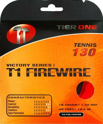 Tier One Sports Firewire for Explosive Power & Spin 16g Set 1.3 Tennis String - 12.2 m