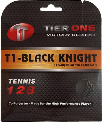 Tier One Sports Black Knight Tennis String for Tournament Player 12.2m 16g 1.28mm Black 1.28 Tennis String - 12.2 m