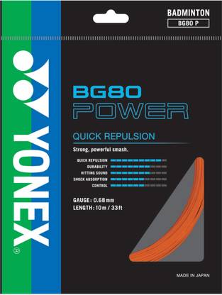YONEX BG80 Power Quick Replusion 0.68 Badminton String - 10 m