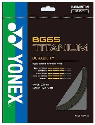 YONEX BG65 Titanium Black 0.7 Badminton String - 10 m