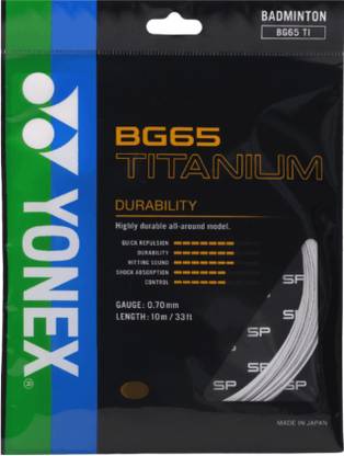 YONEX BG65 Titanium White 0.7 Badminton String - 10 m