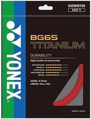 YONEX BG65 Titanium Red 0.7 Badminton String - 10 m