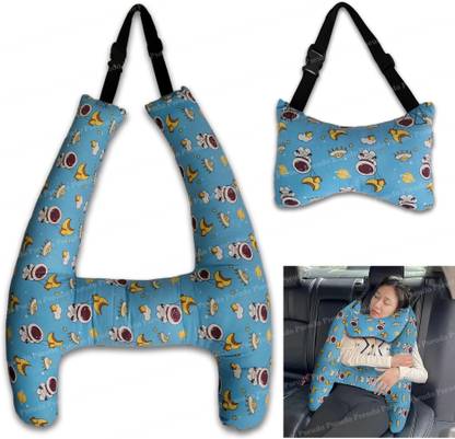 Pseudo H-Shape Car Headrest Pillow for Kids, Toddler Travel Pillow for Long Travel Stroller Pram Pad