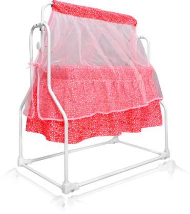 STEELOART full net canopy swing Bassinet/ cot with heavy bottom legs( Red) Bassinet