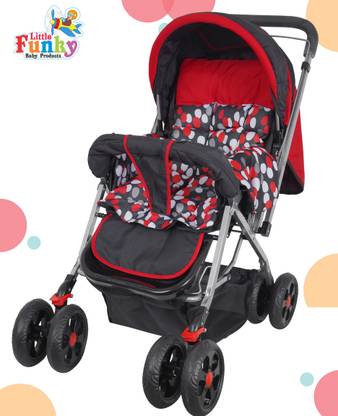 Little Funky Baby Stroller,Adjustable backrest, 360° Swivel Wheel , Reversible Handlebar Stroller