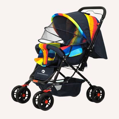 StarAndDaisy Reversible Baby Stroller and Pram with Mosquito Net and Wheel Breaks Stroller