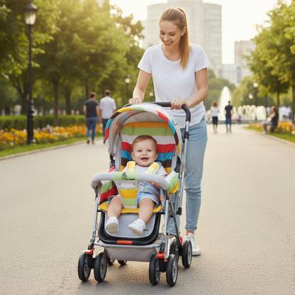 R for Rabbit Lollipop Lite Baby Stroller with 5 point safety, Cushioned seat for 0 to 3 year Pram